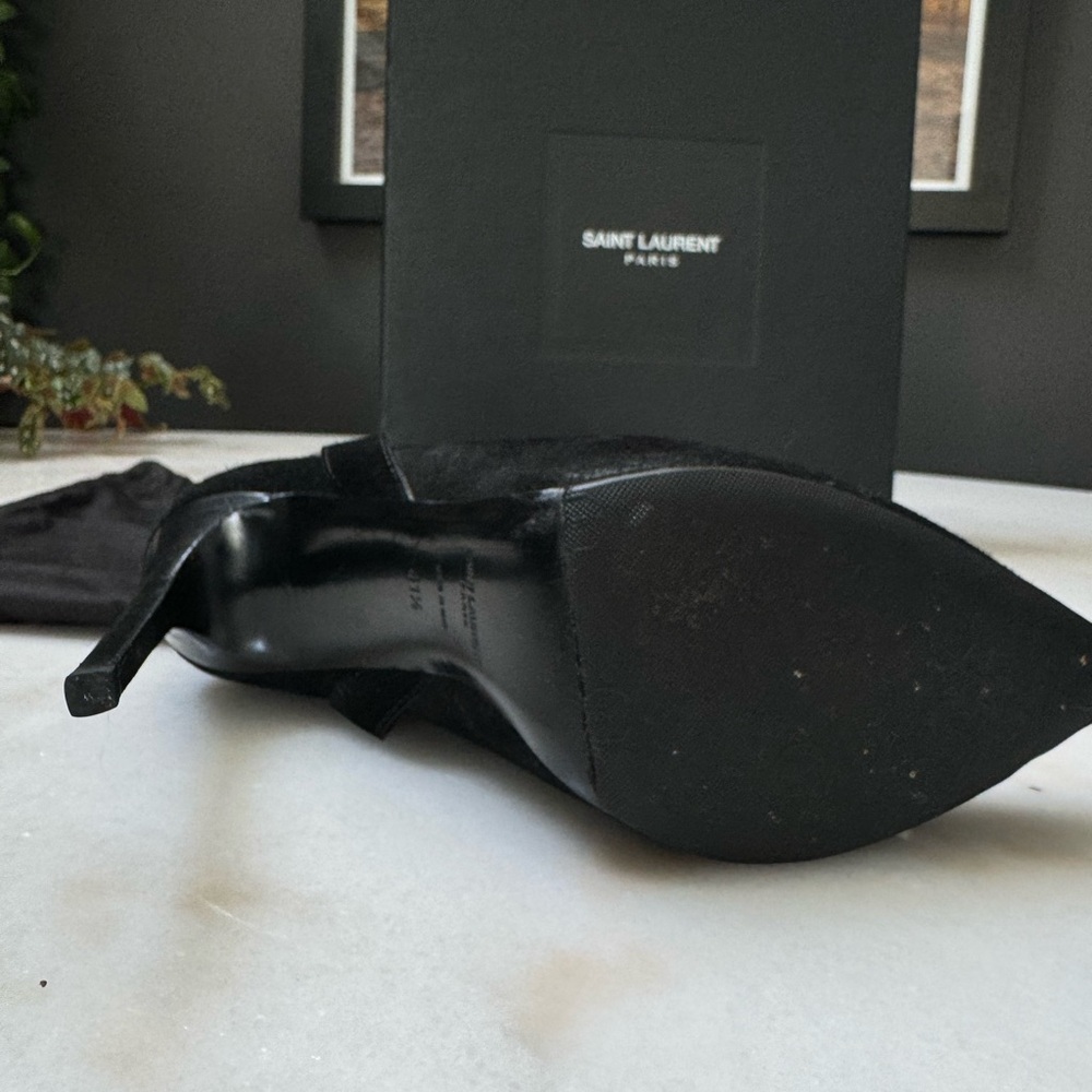 Saint Laurent Paris ankle boots suede with chain authentic - Picture 12 of 16